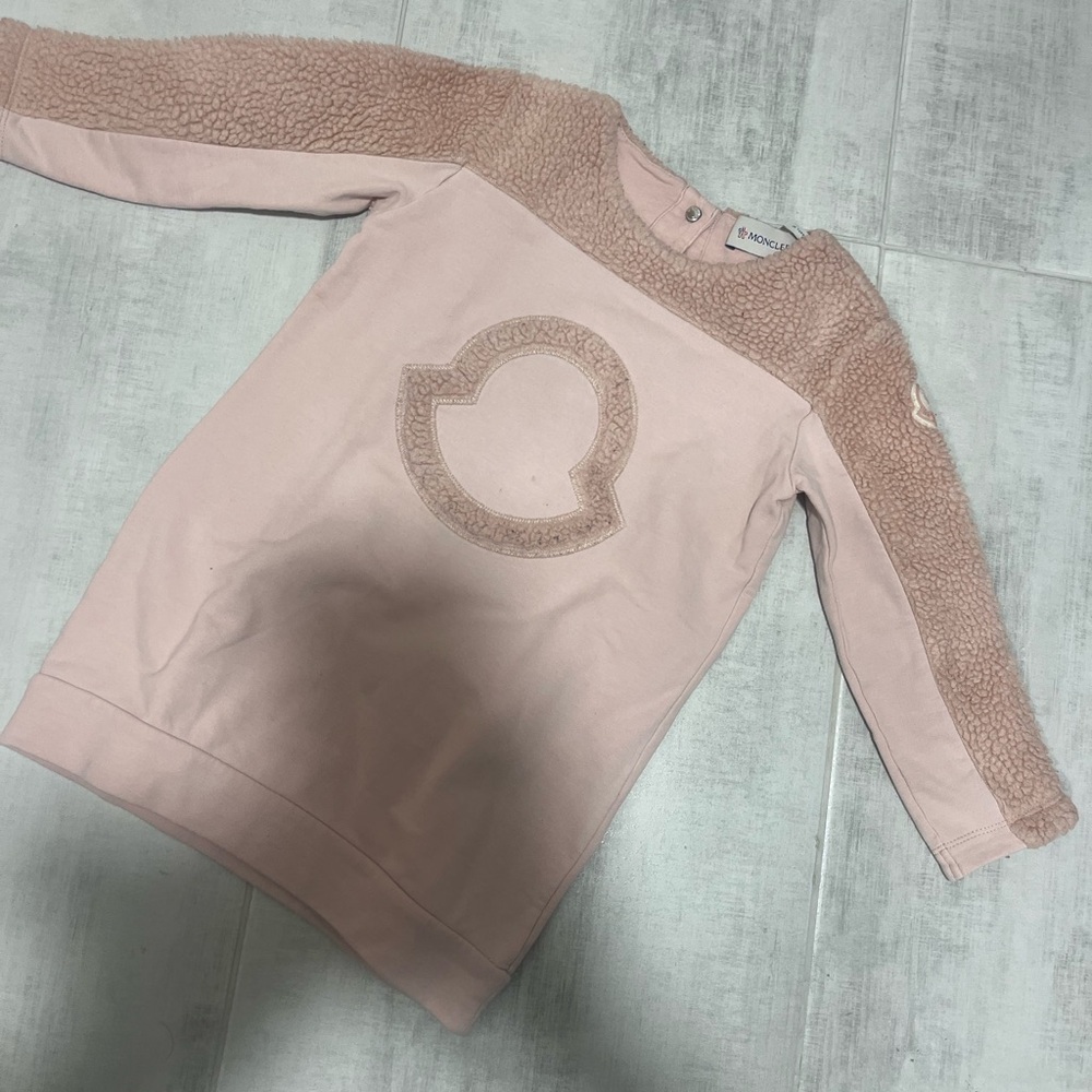 Moncler Pink Sherpa-Trim Kids Dress
